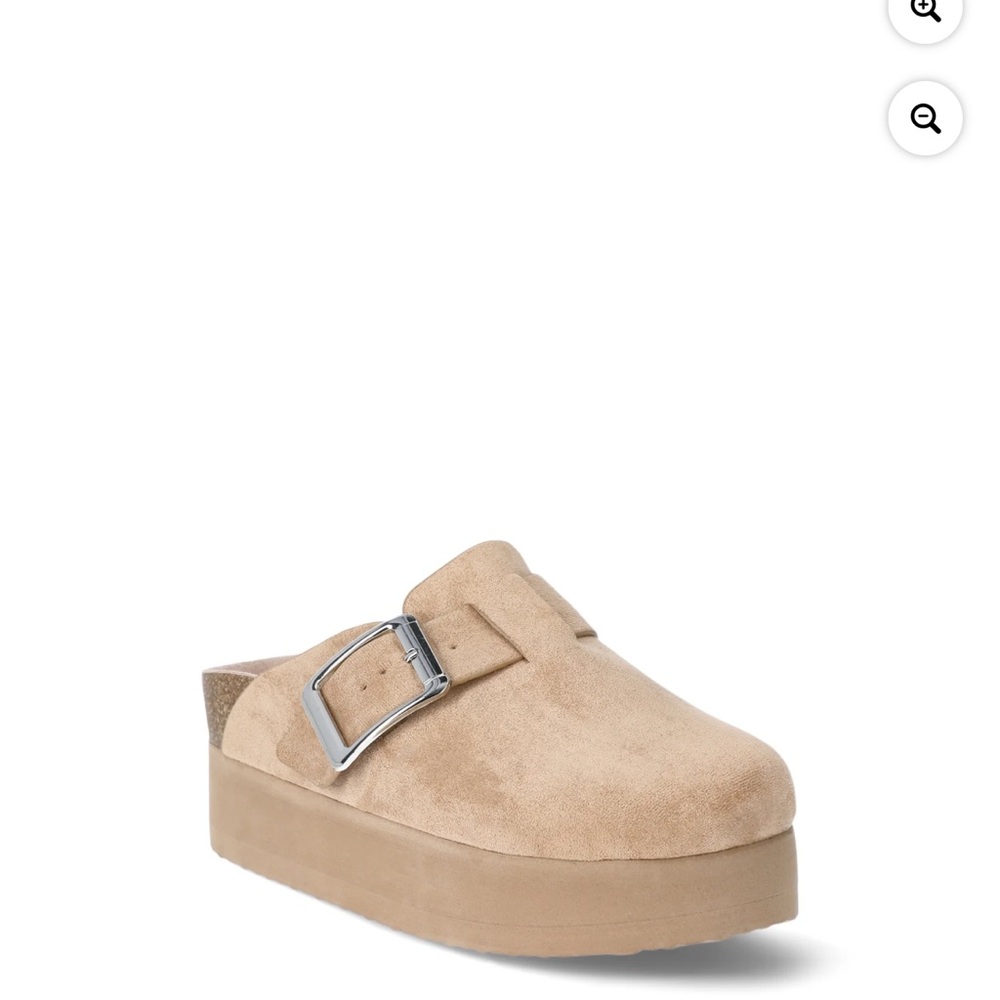 Tan Suede Platform Clogs size 9